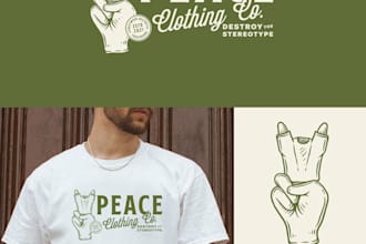 make professional minimalist colorful clothing logo design