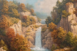 paint a real oil painting on canvas