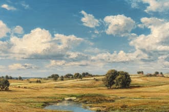 paint landscape in real oil painting