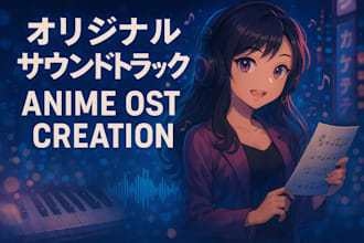 produce an original j pop style anime song with male and female vocals