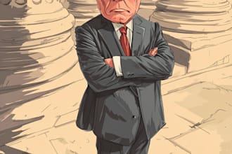 do a political cartoon or caricature design