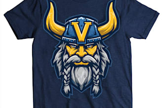 design awesome vikings logo with bold t shirt