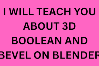 teach you about 3d boolean and bevel on blender