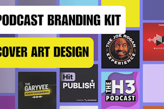 design podcast branding kit, podcast cover art, podcast logo, branding kit