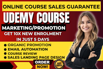 do online course promotion, children book marketing, udemy course sales funnel