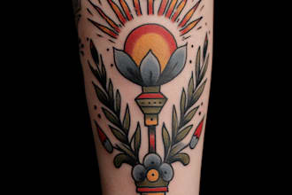 create a beautiful watercolor flowers tattoo design for you