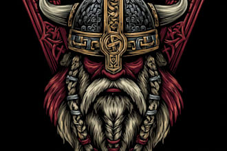 design awesome vikings logo with bold t shirt