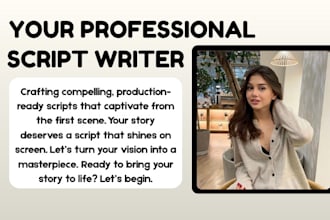 do screenplay writing, movie script writing, screenwriting, novel adaptation