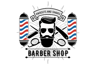 design realistic classic barber pole logo with express delivery