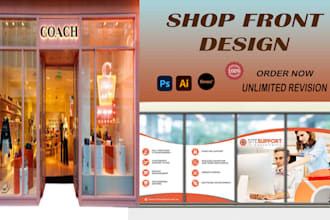 create amazing outstanding shop front design, window graphic