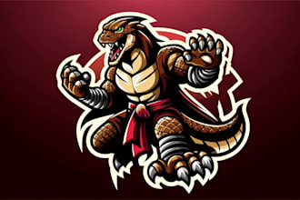 do komodo fighter logo with t shirt for your business