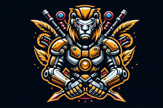 create lionism robotic logo with t shirt and fast delivery