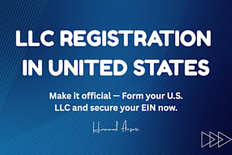 form your US llc, get ein, and bank account setup