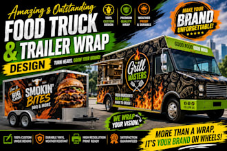 create food truck wrap design, food trailer wrap design