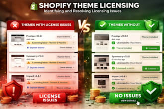 install and fix shopify theme licence issue
