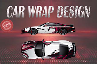 do modern racing car wrap, sports car, jump car design