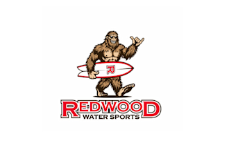 make dynamic surfing sasquatch logo for redwood water sports