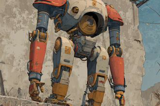 make a mecha robot illustrations