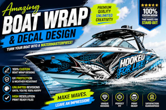 do elegant boat wrap design decal sticker