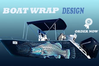 do elegant boat wrap design decal sticker