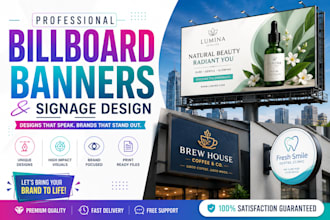 design billboard, signboard, yard sign, or signage design