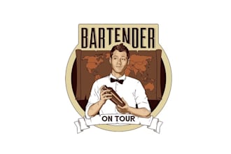 make exceptional traveling cocktail bartender logo
