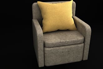 create photorealistic 3d sofa renders with perfect lighting and textures
