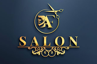 design retro vintage premium barber shop or hair salon logo