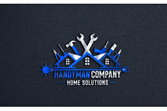 do unique home repair, roofing, remodelling and handyman logo