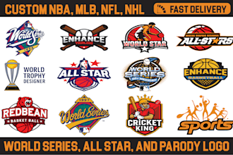 make custom nba, mlb, NFL, nhl, world series, all star, and ufc parody logo