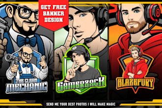 design custom gaming mascot, esport logo, twitch, and youtube avatar