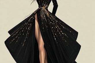 draw a fashion illustration or sketch