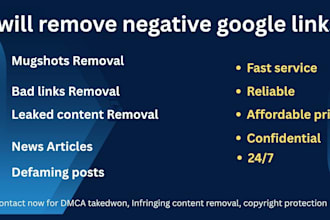 delete negative google links, erase defaming articles and mugshots