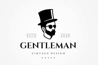 design realistic gentleman hat logo with express delivery