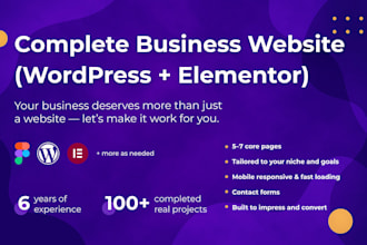 create a complete wordpress business website