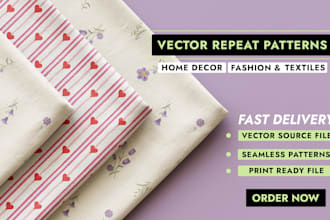 do seamless patterns for fabric, print, or digital use