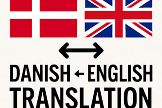 translate english to danish or danish to english professionally