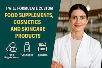formulate custom food supplements, cosmetics, and skincare products