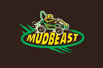 design automotive off road go karts logo for kids