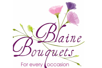 make awesome colorful elegant logo for blaine bouquets