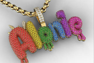 do 3d cad jewelry name stl pendant model, custom pendant cad, pendant cad stl
