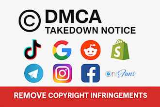 report and takedown google reddit tiktok shopify telegram fb ig by dmca