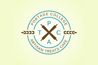 make super artisan bakery and cafe logo for portage college