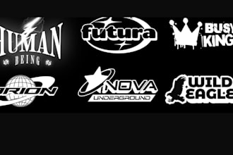 create a custom modern y2k streetwear logo design