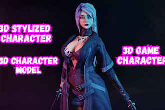model 3d game character, stylized 3d character, animation in unity, blender