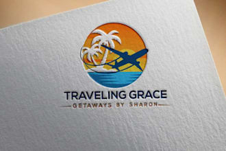 custom travel logo design tour agency, adventure, and vacation branding
