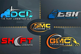 design a creative transport logistics trucking freight and dispatching logo