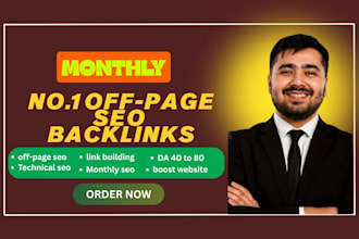 provide monthly off page backlinks SEO service for higher ranking