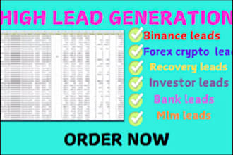generate crypto lead, forex lead, crypto investor lead,