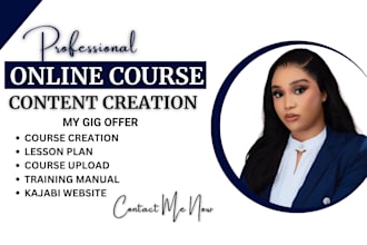 online course creation training manual curriculum course upload course website